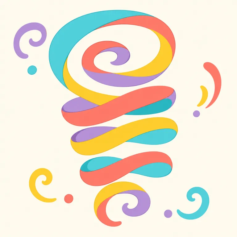 swirly（渦巻く・形容詞）の覚え方イラスト — swirly は swirl「渦を巻く」をそのまま形容詞っぽくした語だと押さえると覚えやすいです