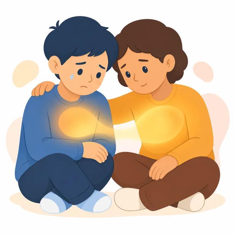 sympathising（同情する、共感する・動詞）の覚え方イラスト — まず名詞 sympathy「同情・共感」を起点にすると覚えやすい語
