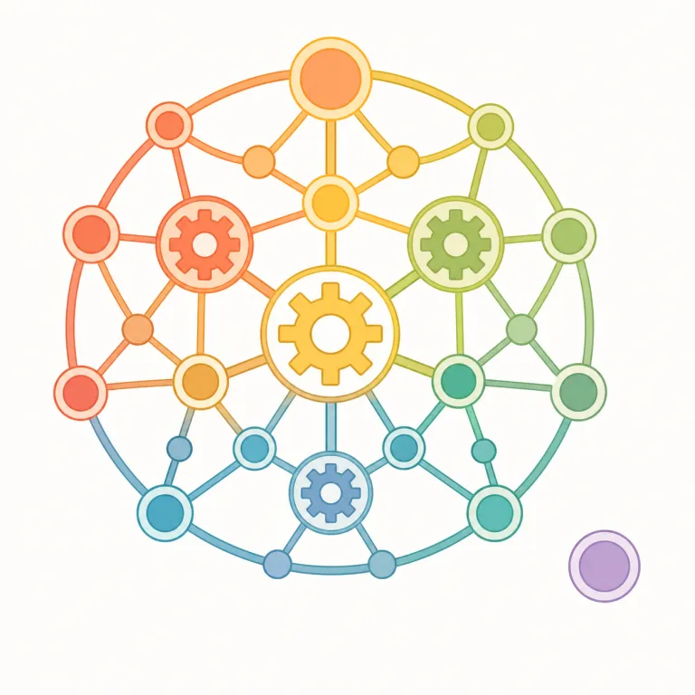 systemically（組織全体に・副詞）の覚え方イラスト — systemically は system「仕組み・組織」+ -ically「〜のように」の形です