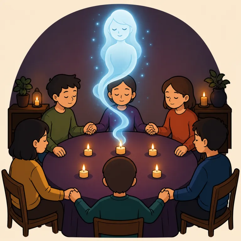 séance（交霊会・noun）の覚え方イラスト
