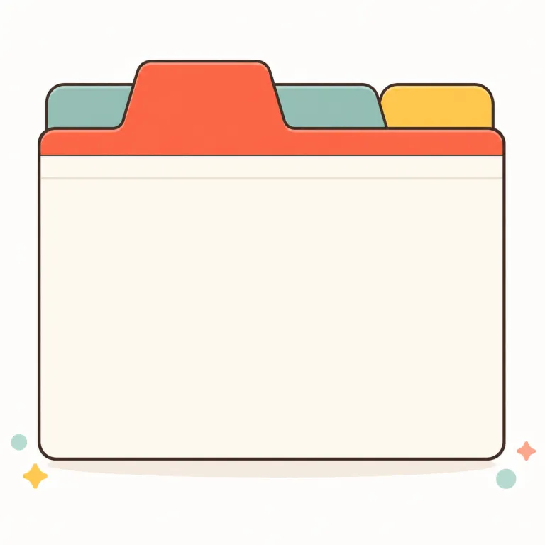 tab（タブ・名詞）の覚え方イラスト — この意味の tab は、ブラウザやアプリ内でページを切り替えるための「タブ」です