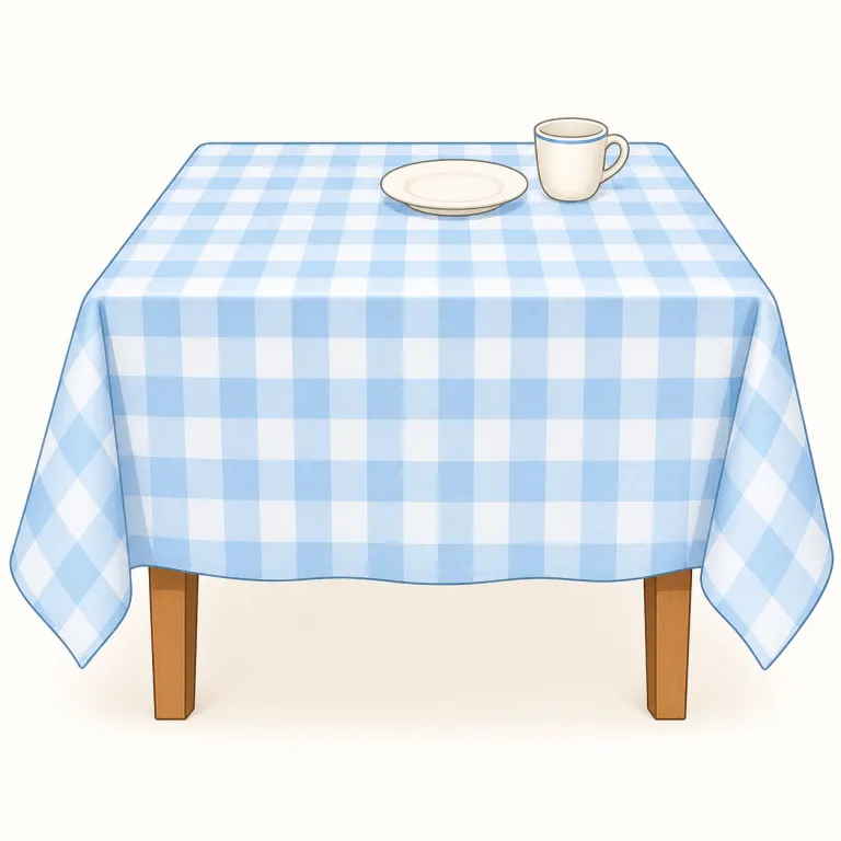 tablecloth（テーブルクロス・名詞）の覚え方イラスト — table + cloth で、そのまま「テーブルにかける布」と分かるので、まずは cloth＝布 を確実に押さえると覚えやすいです