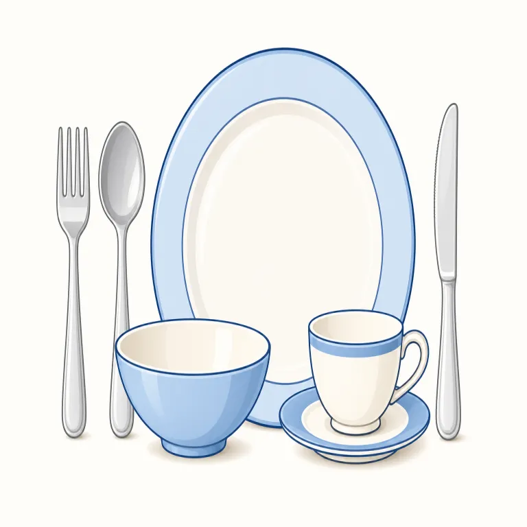 tableware（食器・名詞）の覚え方イラスト — tableware は table と ware に分けると覚えやすいです