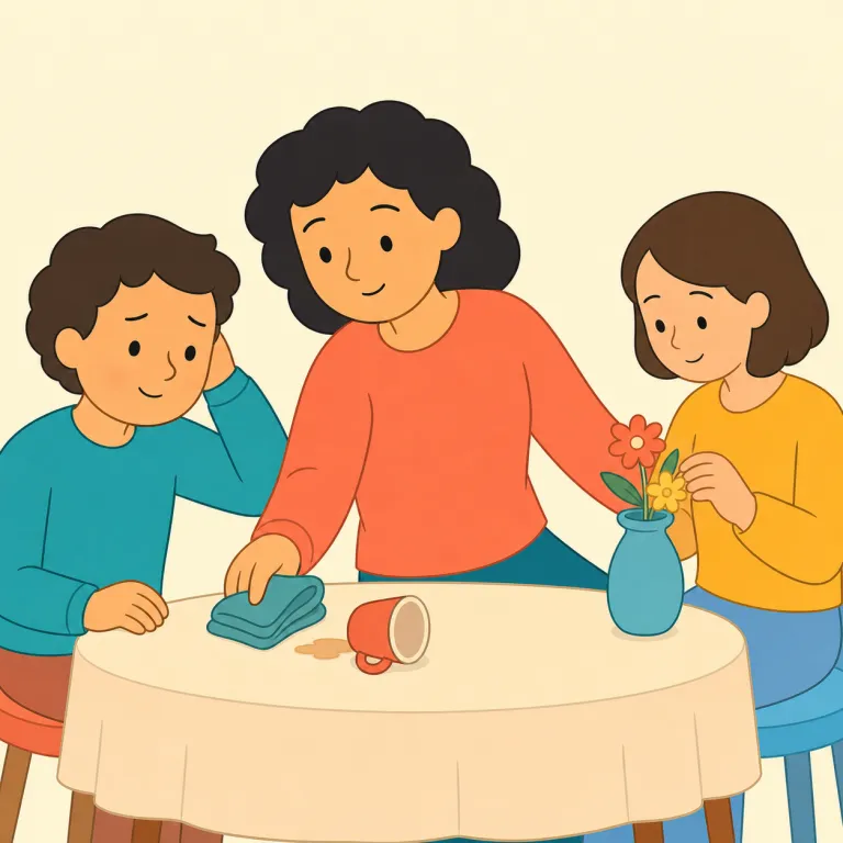 tact（機転 / 気配り・名詞）の覚え方イラスト — tact は「触れる」を表すラテン語系の語に由来し、人の繊細な感情にうまく触れる感覚を連想できる