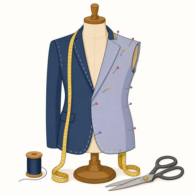 tailoring（仕立て・名詞）の覚え方イラスト — tailoring はまず基本語 tailor「服を仕立てる職人・仕立てる」を起点にすると覚えやすいです