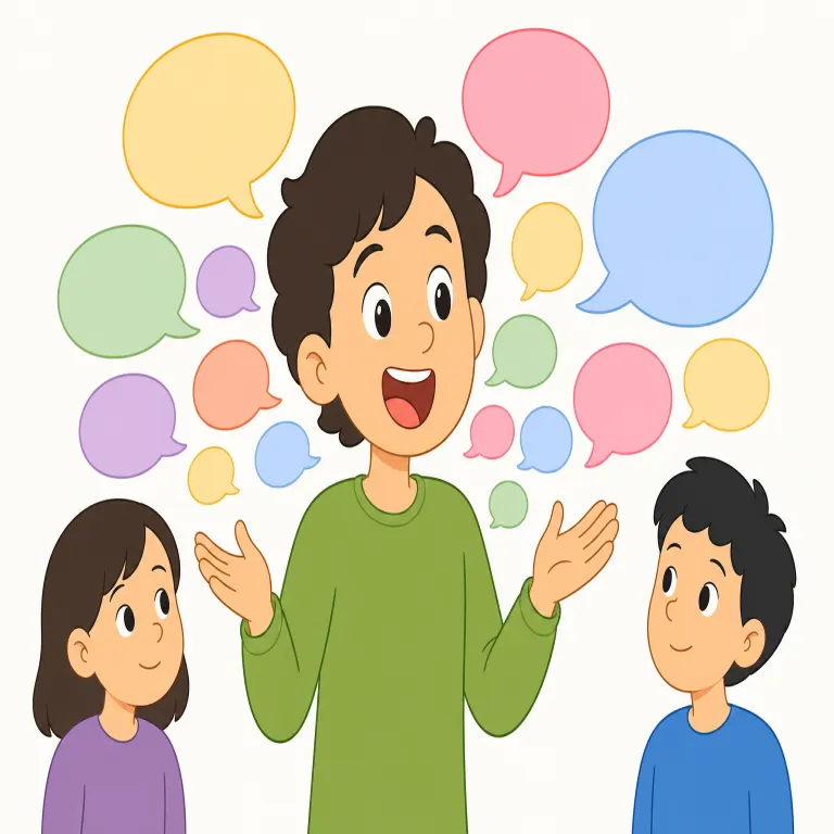 talkative（おしゃべりな・形容詞）の覚え方イラスト — talk が核