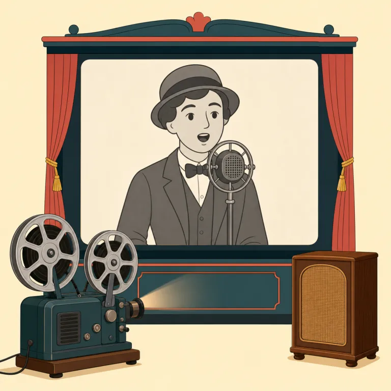 talkie（トーキー・名詞）の覚え方イラスト — まず talk が見えれば「話す・声が出る」が核だとつかめます