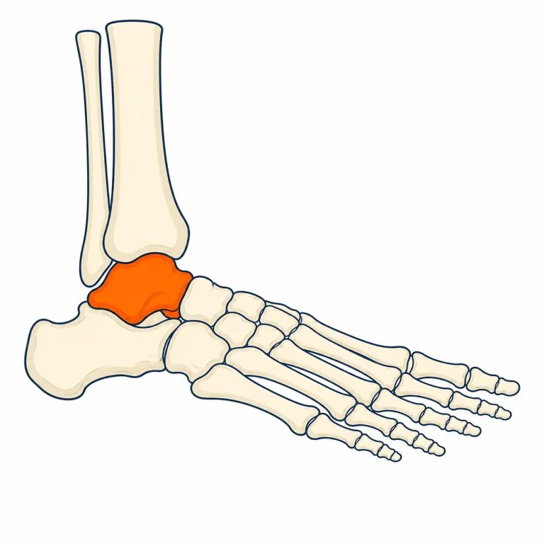 talus（距骨／岩屑斜面・noun）の覚え方イラスト