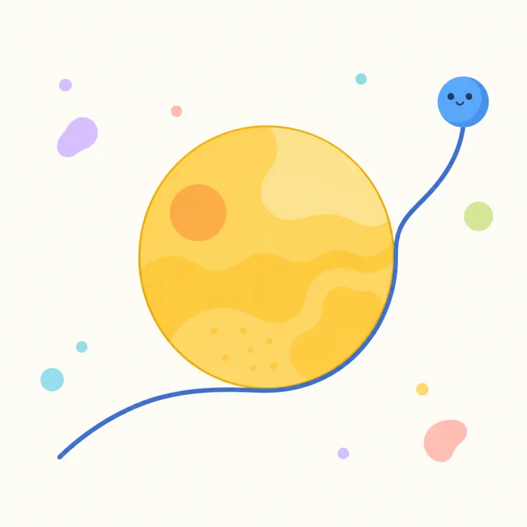 tangentially（接線的に／間接的に・副詞）の覚え方イラスト — tangent（接線）を知っていると覚えやすい