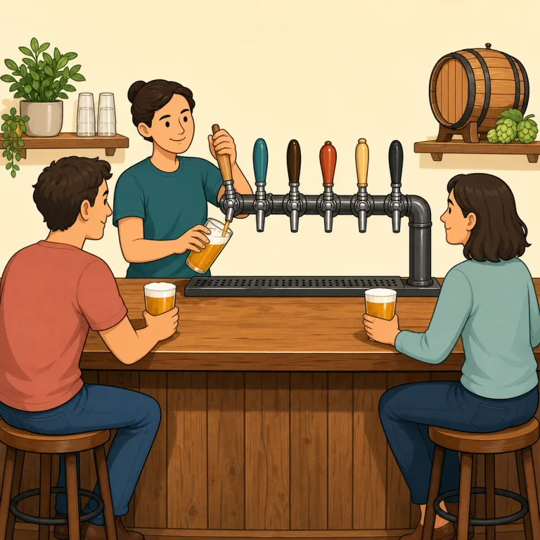 taproom（ビール酒場・名詞）の覚え方イラスト — tap は日常英語で「蛇口・注ぎ口」