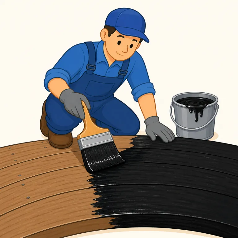 tarring（タールを塗ること・動詞）の覚え方イラスト — まず核は tar