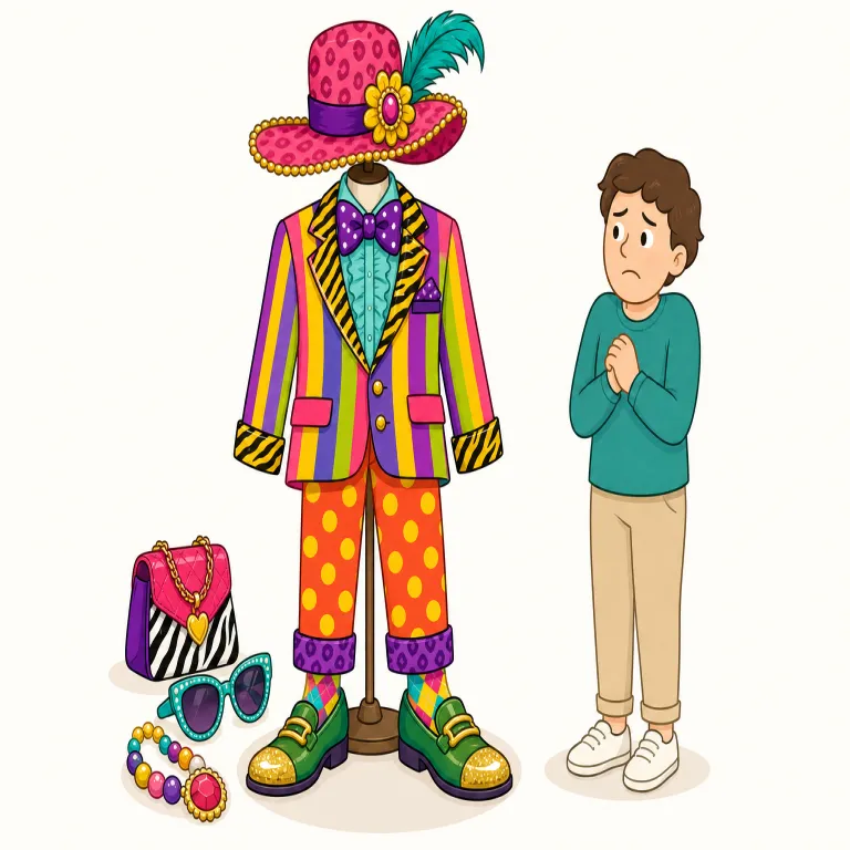 tasteless（趣味の悪い・adjective）の覚え方イラスト