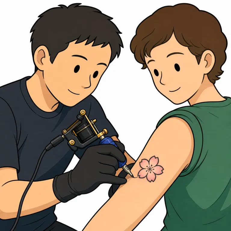 tattoo（入れ墨を入れる・verb）の覚え方イラスト