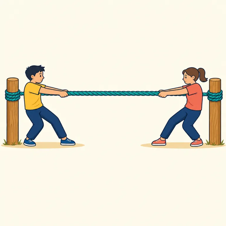 tautly（ぴんと張って・副詞）の覚え方イラスト — taut は rope、wire、canvas、skin など、引っ張るとたるみがなくなる物とよく結び付きます