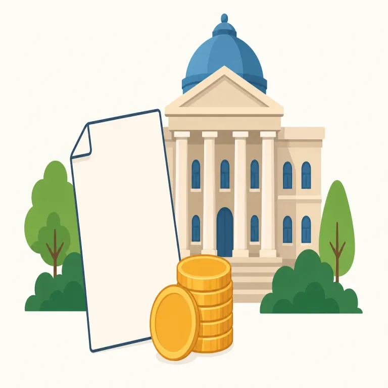tax（課税する・動詞）の覚え方イラスト — 名詞 tax「税金」に対し、こちらは「税をかける側」の動作を表します