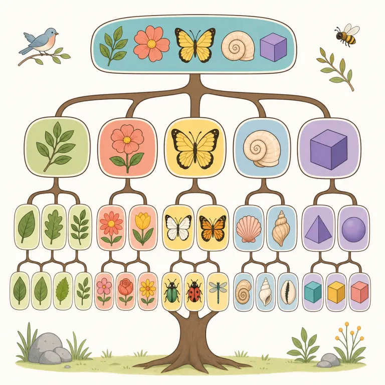 taxonomy（分類体系・noun）の覚え方イラスト