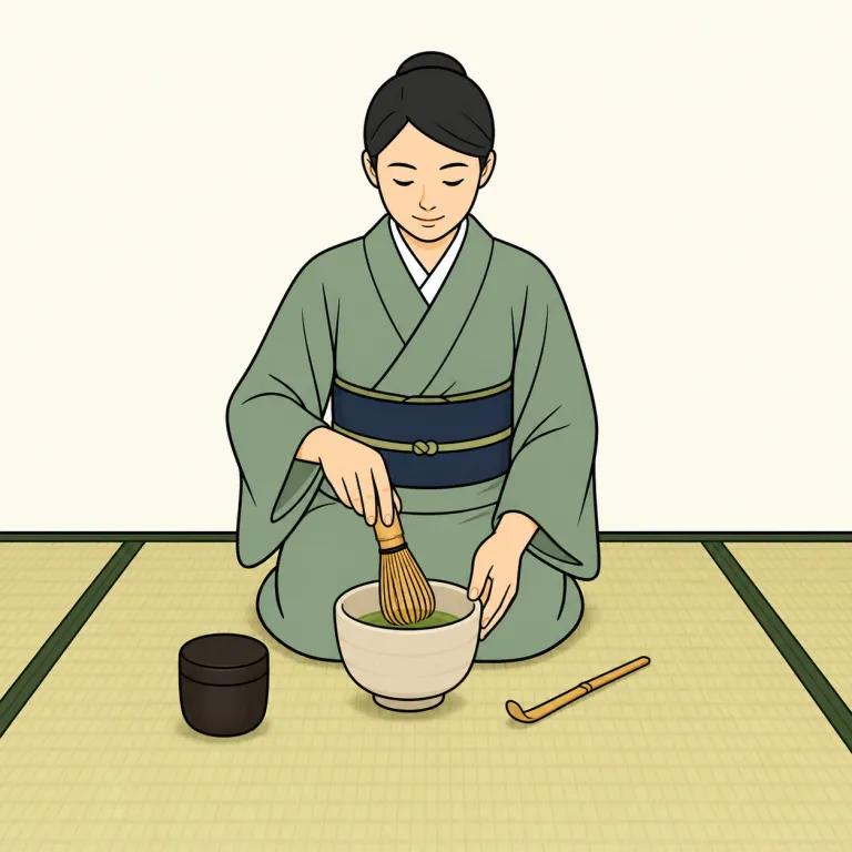 tea ceremony（茶道・noun）の覚え方イラスト