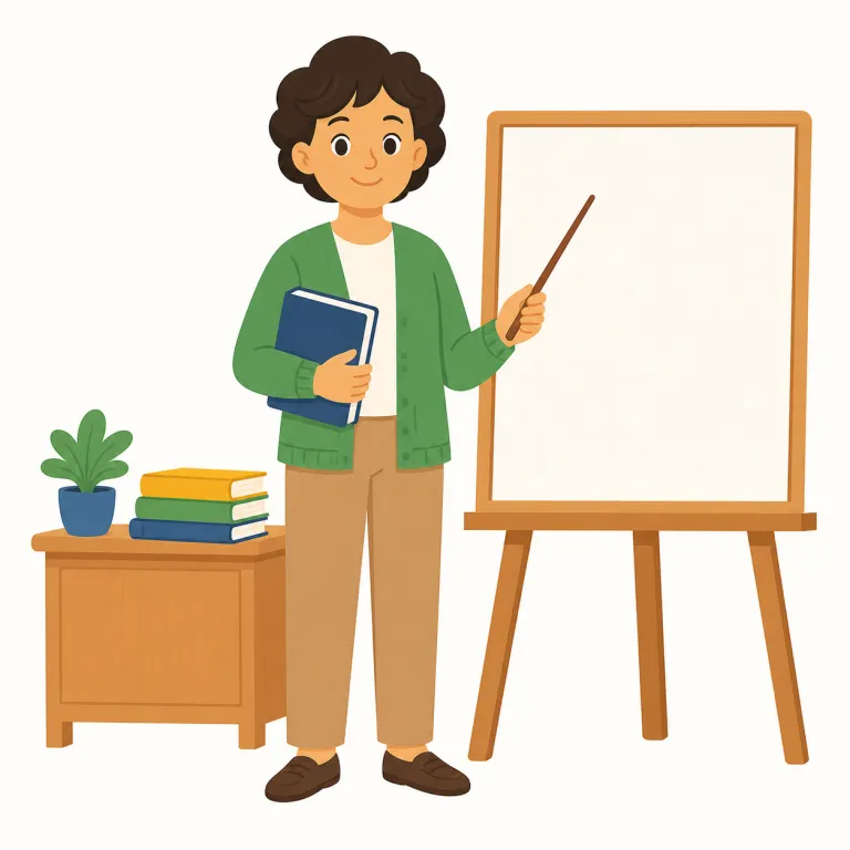 teacher（先生・名詞）の覚え方イラスト — teacher は、まず基本動詞 teach「教える」が見えていれば覚えやすい語です