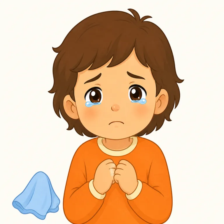 tearful（涙ぐんだ・形容詞）の覚え方イラスト — tear を知っていれば、tearful は『涙が見えている状態』と押さえると覚えやすいです