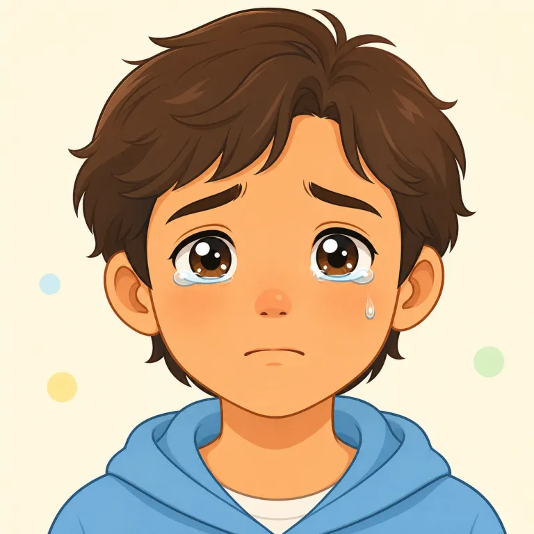 teary（うるうるした・形容詞）の覚え方イラスト