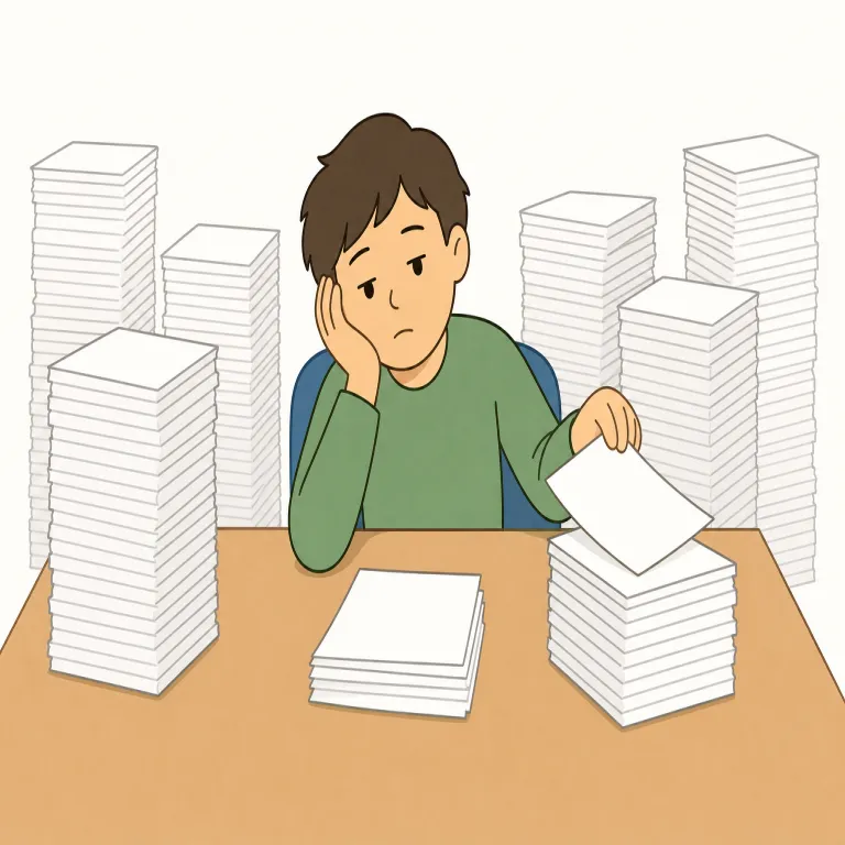 tedious（退屈な・形容詞）の覚え方イラスト — このエントリでは tedious を「退屈な」として覚えます