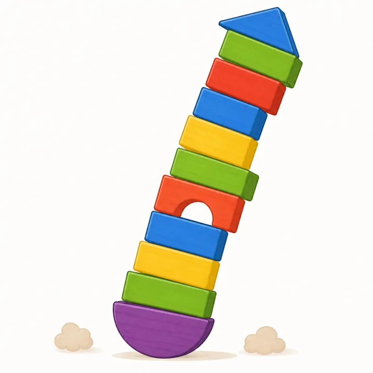 teeter（ぐらつく・動詞）の覚え方イラスト — teeter は「ただ揺れる」ではなく、「今にも倒れそうに危うく揺れる」とまとめて覚えると残りやすい語です