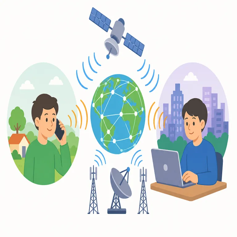 telecommunicationの覚え方イラスト