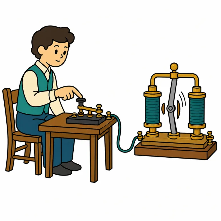 telegraphy（電信・noun）の覚え方イラスト