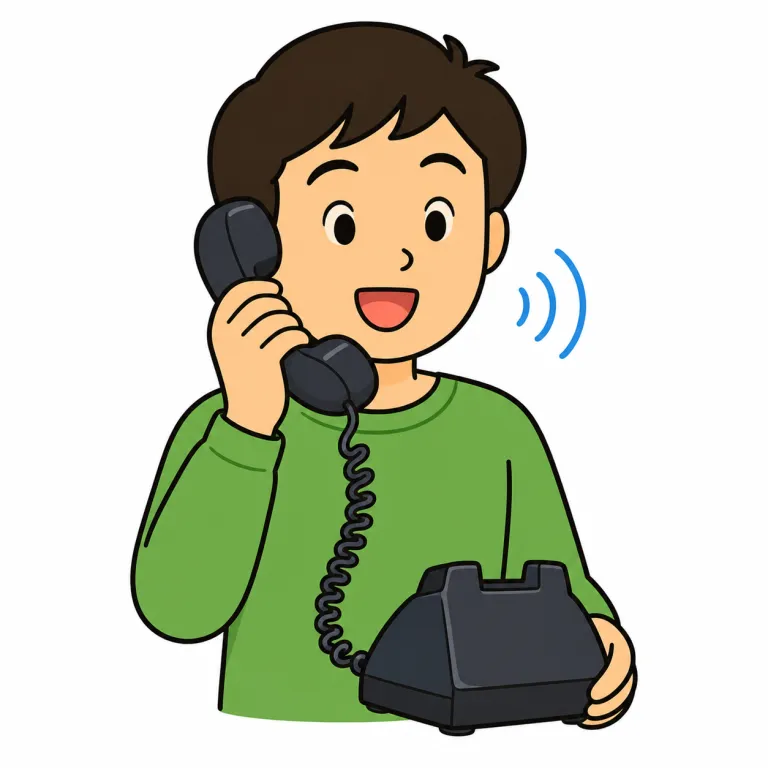telephone（電話する・verb）の覚え方イラスト