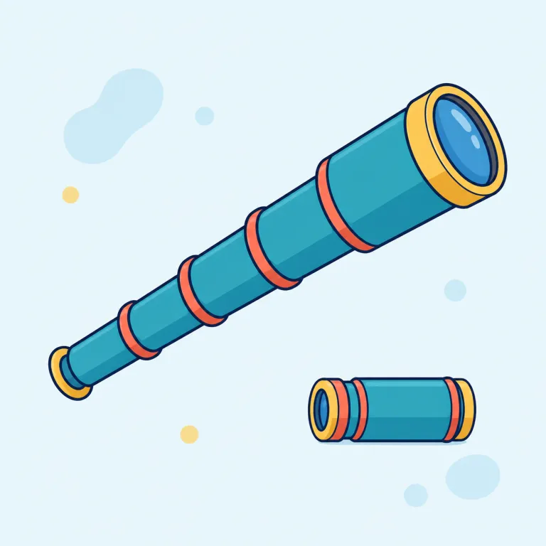 telescopic（望遠鏡の・形容詞）の覚え方イラスト — telescopic は telescope「望遠鏡」に -ic が付いた形容詞です