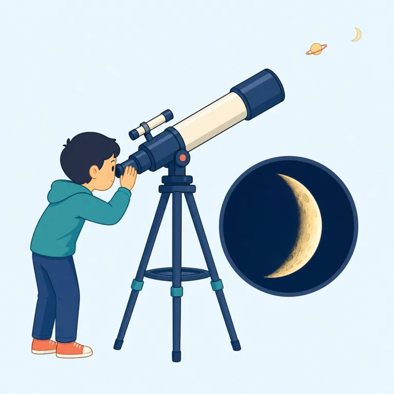 telescopically（望遠鏡で・副詞）の覚え方イラスト — tele-「遠く」は telephone「遠くの声」や television「遠くを見るもの」と共通し、-scope は microscope「小さいものを見る器具」に…