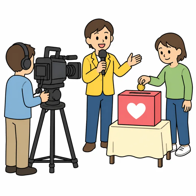 telethon（チャリティー番組・noun）の覚え方イラスト