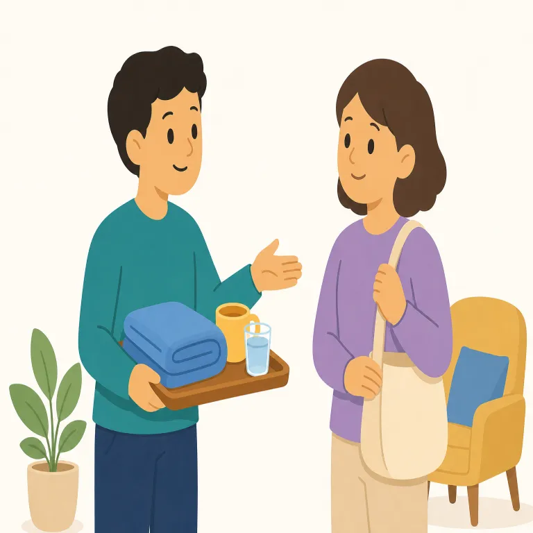 tell me if you need anything（何かあれば言って・イディオム）の覚え方イラスト — 丸ごと定型表現として覚えるのが近道です