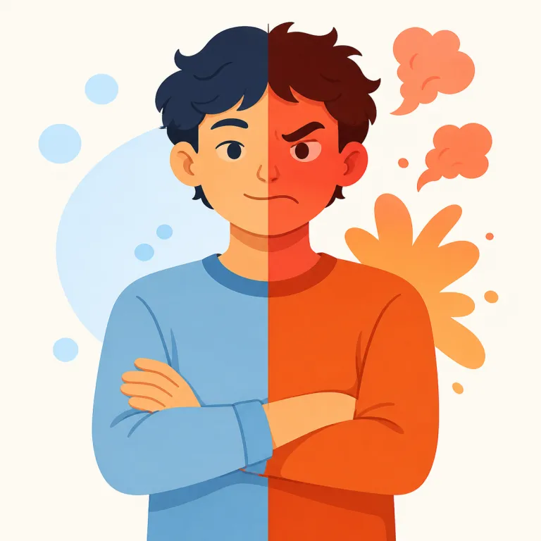 temper（気性・名詞）の覚え方イラスト — この temper は「かんしゃく」という一回の怒りの爆発ではなく、人に備わった感情の出方や怒りやすさという「気性」を指します