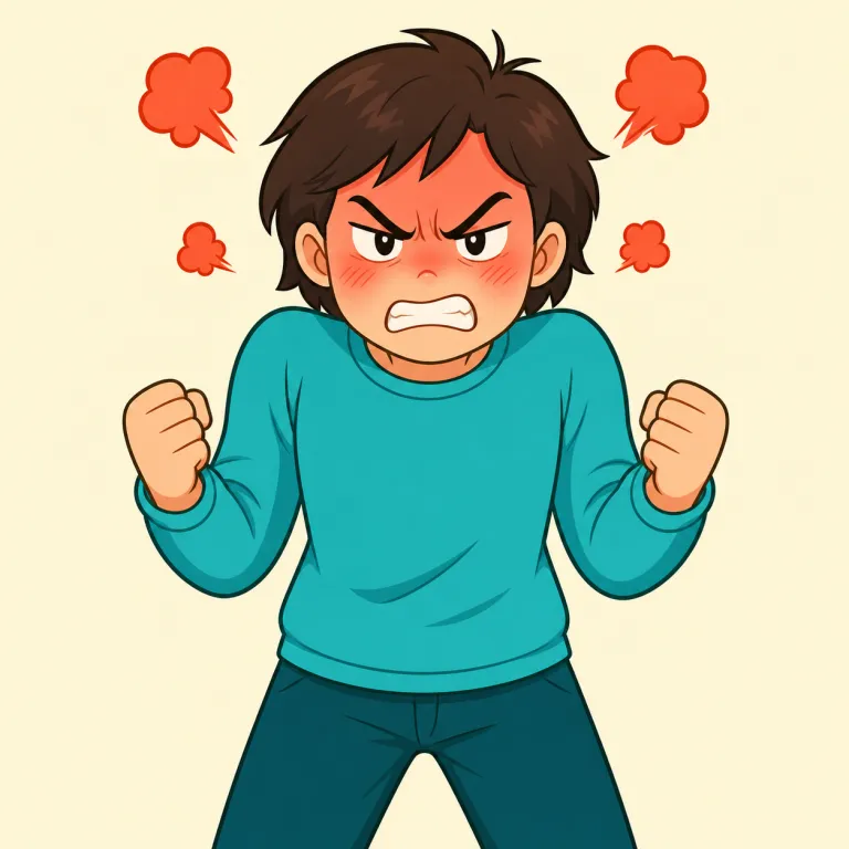 temper（怒り・noun）の覚え方イラスト