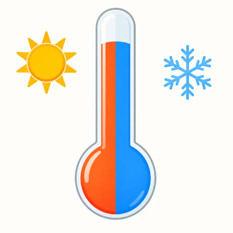 temperature（温度・名詞）の覚え方イラスト — temperature は物や場所について使うと、熱い・冷たいという感覚ではなく「何度か」という測定できる値を表します
