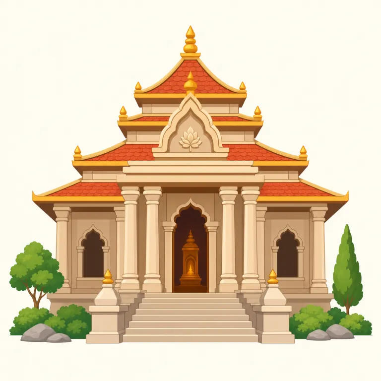temple（寺院・名詞）の覚え方イラスト — temple は religious building の代表語として覚えると定着しやすい