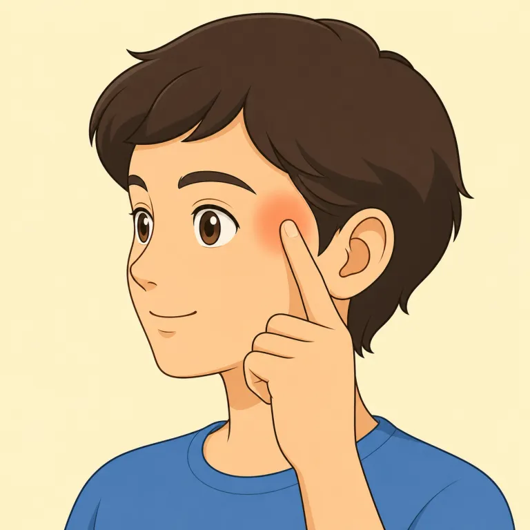 temple（こめかみ・noun）の覚え方イラスト