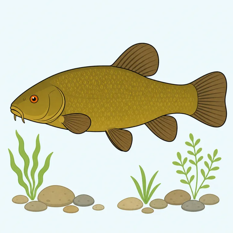 tench（テンチ（淡水魚）・noun）の覚え方イラスト