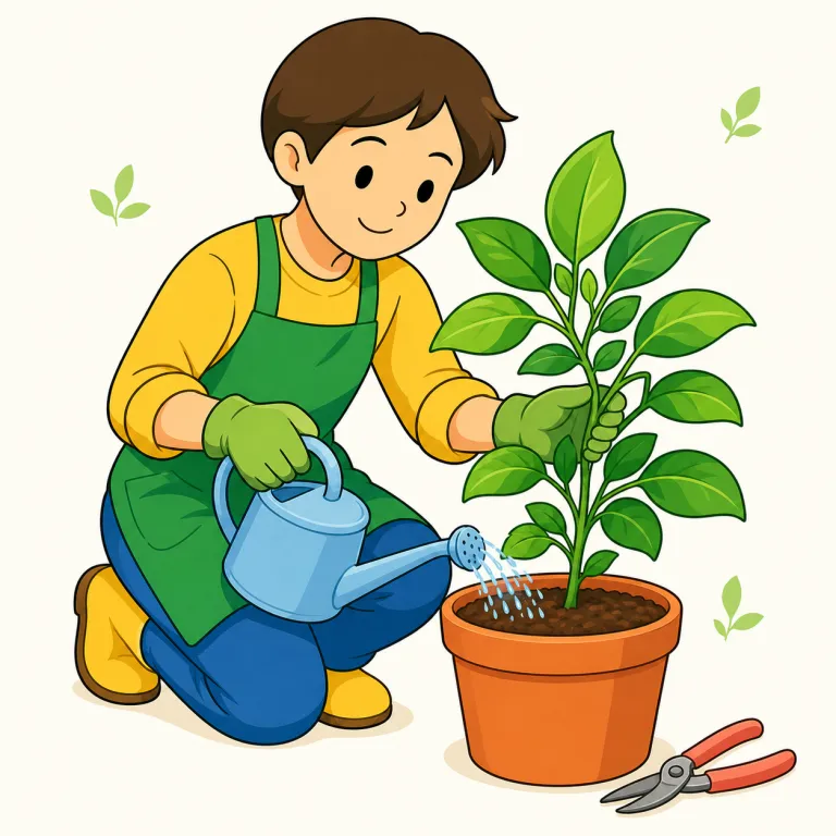 tend（世話をする、手入れをする・verb）の覚え方イラスト