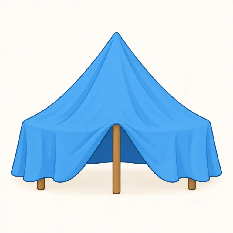 tented（テントを張った・形容詞）の覚え方イラスト — tent を知っていれば直感しやすい語です