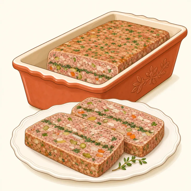 terrine（テリーヌ・名詞）の覚え方イラスト — terrine はまずレストランのメニュー語として覚えると残りやすいです
