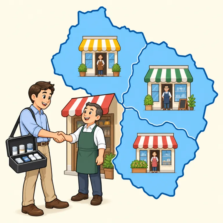 territory（営業地域・noun）の覚え方イラスト