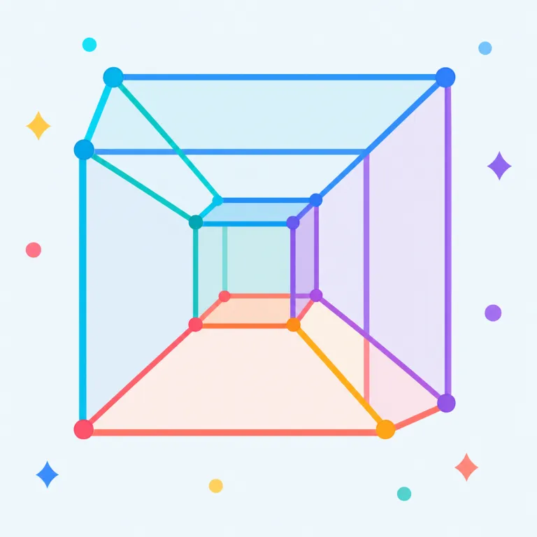 tesseract（テッセラクト・名詞）の覚え方イラスト — まず cube を基準に置くと覚えやすい語です