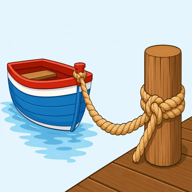 tether（係留索・名詞）の覚え方イラスト — まず tie・rope・chain の仲間として置くと覚えやすいです