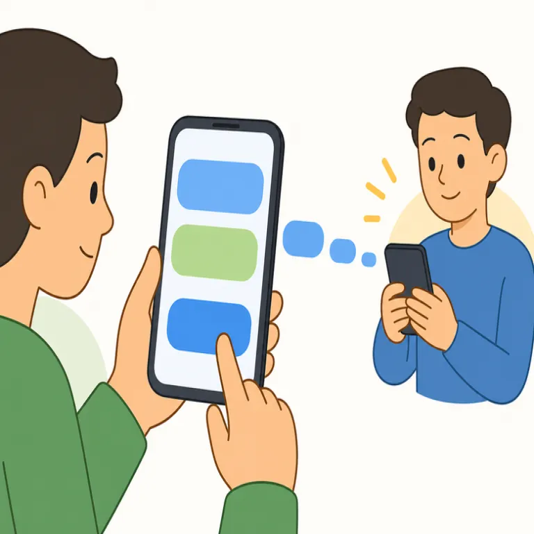 text（メッセージを送る・verb）の覚え方イラスト