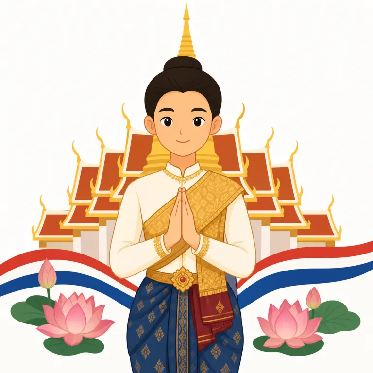 thai（タイの、タイ人の・adjective）の覚え方イラスト