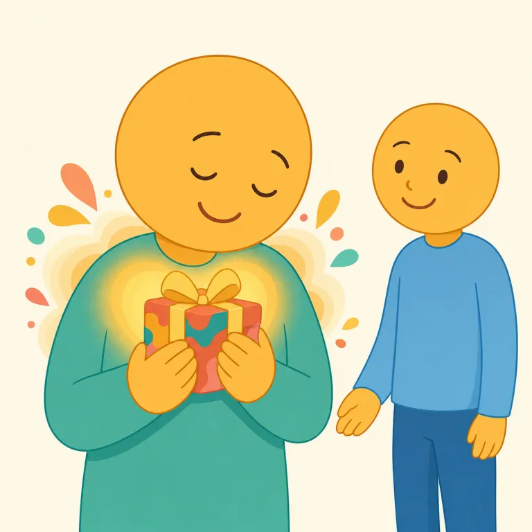 thankful（ありがたい・形容詞）の覚え方イラスト — thankful は thank + -ful で「感謝で満ちた」と見ると覚えやすいです