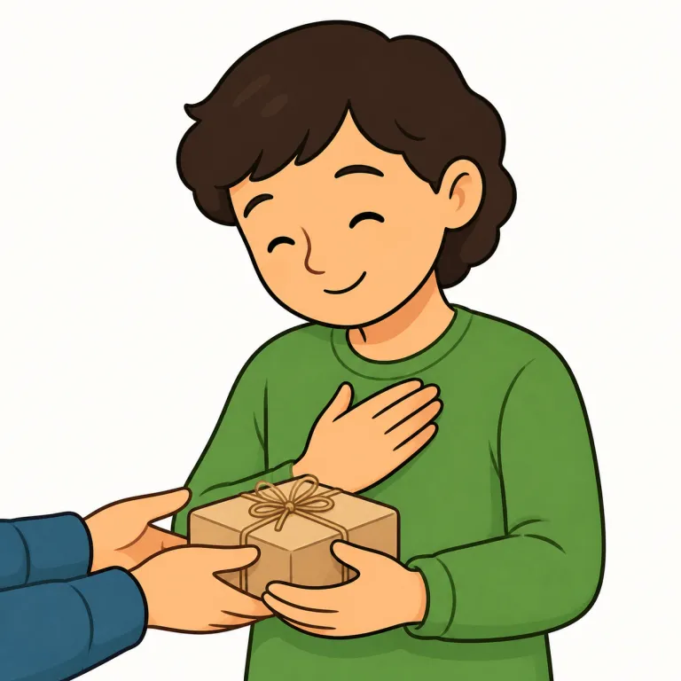 thankfully（感謝して・adverb）の覚え方イラスト