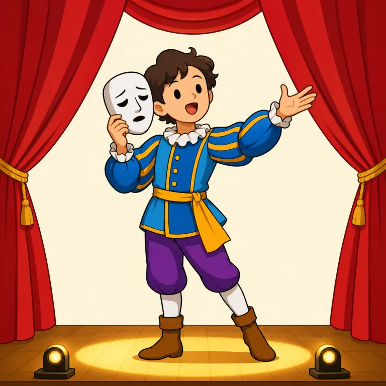 theater（演劇・noun）の覚え方イラスト
